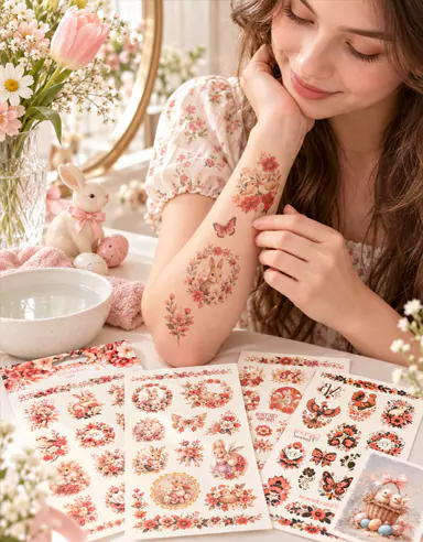 Stiker Tato Kupu-Kupu Bunga CreateFun Kini Tersedia Secara Online